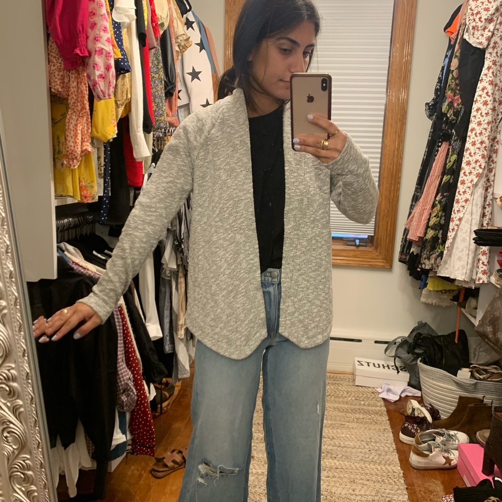 Grey knit cardigan